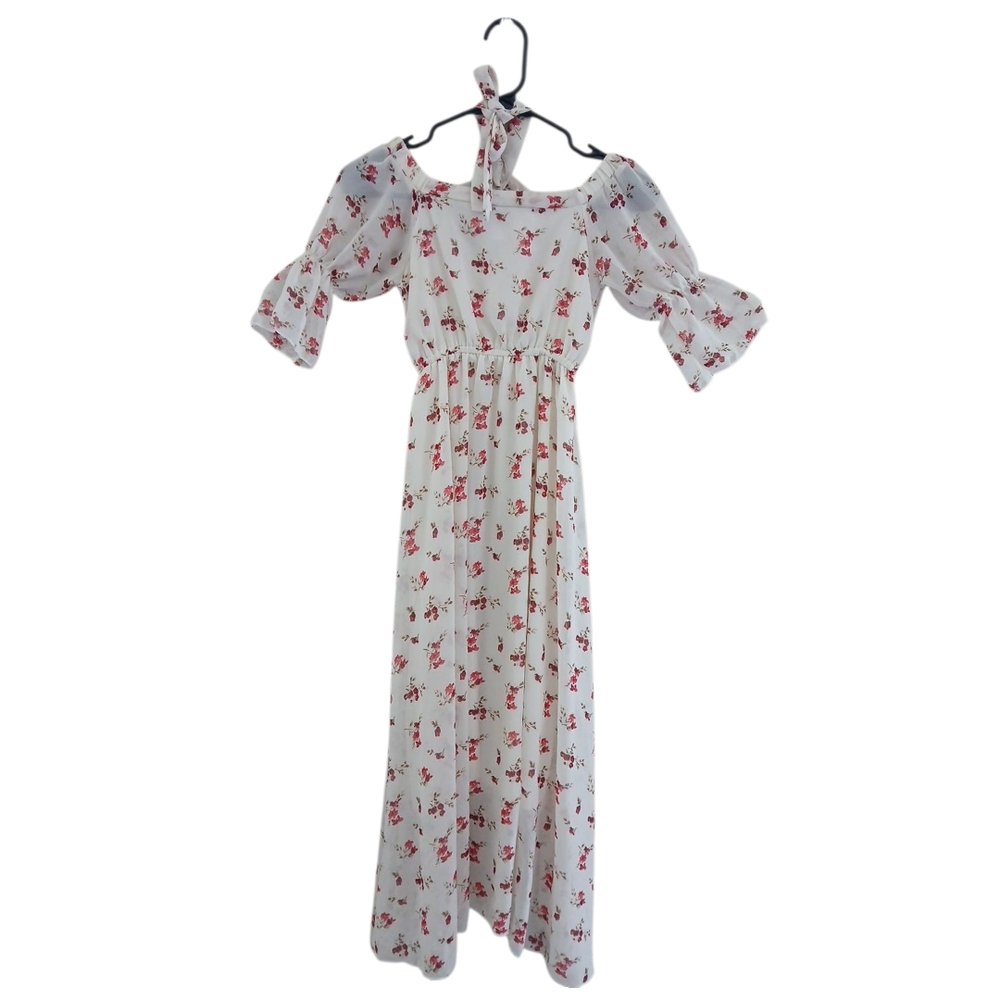 Charming Floral Off-Shoulder Kids‎ Dress Sz 8 - Picture 5 of 8